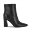 Womens Reraye Block Heel Ankle Leather Booties - Black Leather Nine West