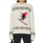 White Warren ski crewneck sweater in ivory black & red