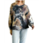 Umgee tie dye twisted collar sweater in grey
