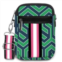 Top It Off carla street neoprene everyday crossbody bag in green / navy blue geometric