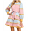 TCEC spring pastels mini dress in multi