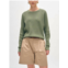 White Warren cotton blend waffle sweatshirt in moss heather