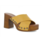 CHOCOLAT BLU womens hedy block heel slide sandal in curry