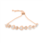 Haus of Brilliance rose plated sterling silver diamond heart-linked bolo bracelet