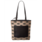 Max Mara all-over logo print leather-trim tote
