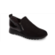 Munro womens kit side zippers loafer in black nubuck/enboss patent