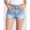 Levi 501 original cutoff shorts womens blue denim cotton high-rise red957