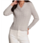 Alashan Cashmere hazel lurex cable v neck sweater in ecru