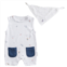 Andy Wawa white sailor bear sleeveless romper & bib