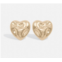 ESSENTIEL ANTWERP womens horace textured heart studs in gold