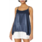 PJ Harlow daisy satin tank with braided straps & elastic back in navy