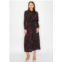 Yalnewyork long sleeve burgundy floral shirt midi dress