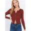 TRUEDAMES rib sweater top w/front zipper