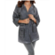 French kyss jennifer hooded long trench coat in charcoal
