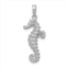 Diamond2Deal 14k white gold polished open-backed seahorse pendant