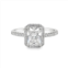 Allyanna Gifts womens emerald cut moissanite with halo ring in sterling silver