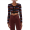Ganni ladies multicolour striped crop cardigan size x-small