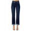 RISEN high rise crossover straight leg jeans in dark blue