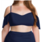 BECCA flounce off the shoulder ruffle bikini top - plus in indigo
