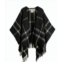 WOOLRICH checked fringed hem woorlich cape