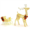 Hivvago christmas reindeer sleigh decoration with 100 lights-golden