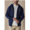 The Normal Brand cole terry zip front hoodie in summer navy