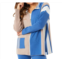 Angel Apparel two tone stripe detail jacket in denim/multi