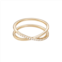 Adornia Fine 14k gold vermeil .925 sterling silver cz crossed half eternity band ring