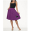 Orchid Bloom embroidered poodle swing skirt in purple