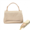 BC Handbags womens berlin woven handbag in gold