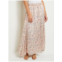 Misook maxi a-line pleated skirt - floral print crepe de chine