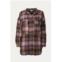 J.NNA checked wool-blend shacket in dark brown