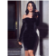 Miss Circle women ashton off shoulder velvet long sleeve bodycon dress