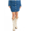 Karlie denim stitch novelty skirt in blue