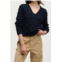 Velvet by Graham & Spencer joyce long sleeve sweater in navy