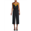 TED BAKER darvva v-neckline drawstrings cotton sleeveless jumpsuit in black