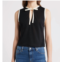 FRAME keyhole tie tank top in black