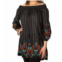 Vintage Collection dahlia tunic in black