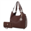 MKF Collection calina expandable womens shoulder bag by mia k chocolate