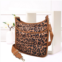 FASHNZFAB leopard patterned quilted shiny puffer crossbody bag
