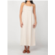 Dex linen blend midi dress in wheat