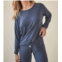 PROJECT SOCIAL T champlain long sleeve top in heather nova navy