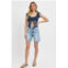 RISEN tummy control high rise mid length shorts in light
