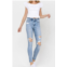 VERVET BY FLYING MONKEY high rise distressed skinny jean in dark denim