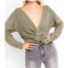 LE LIS hold me close twisted sweater top in sage
