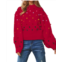 DAVI & DANI party isnt over pom sweater in red