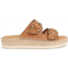 KANNA womens candy leather buckle sandal in cuoio leather (tan)