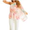 White Birch floral peplum blouse in rosaline