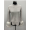 InCashmere cashmere sweater with mongolian lamb cuffs in light grey