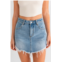 LE LIS marin fray denim skirt in light denim
